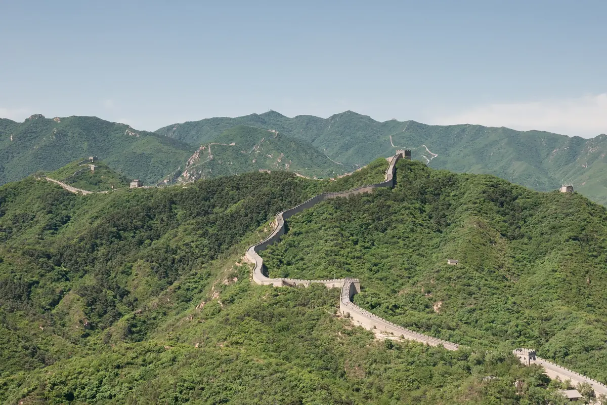 The wall stretching across the hills at Badaling