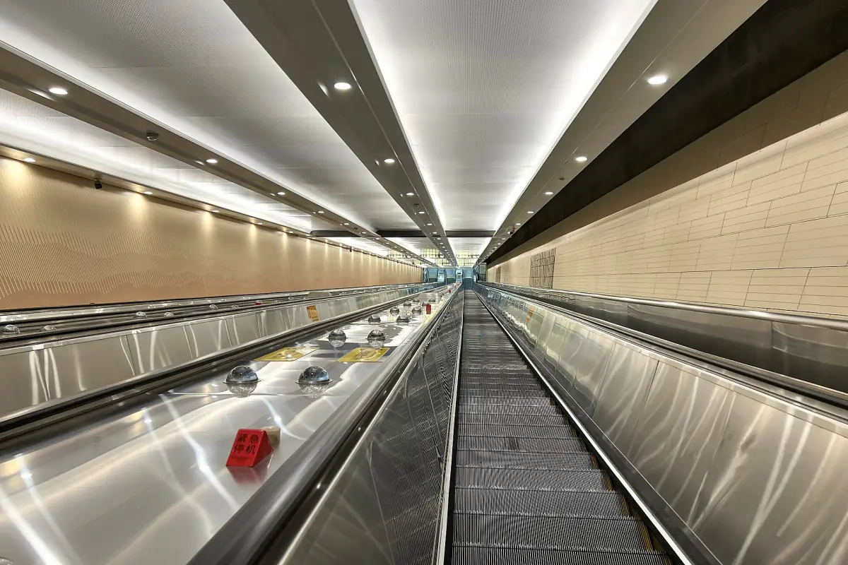 Long escalator inside Badaling Great Wall Station